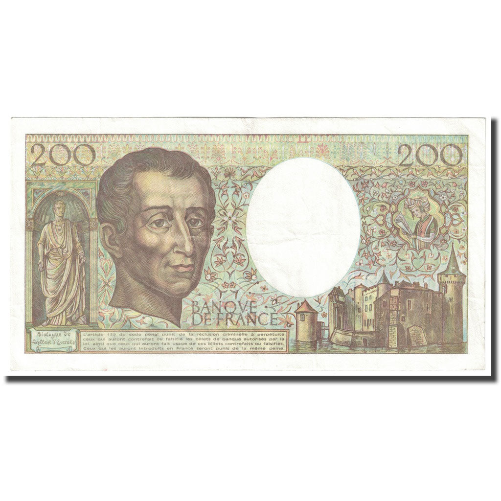 France, 200 Francs, Montesquieu, 1990, SUP, Fayette:70.10a, KM:155d