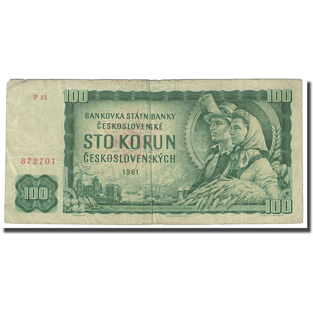 Banknote, Czechoslovakia, 100 Korun, 1961, KM:91b, VF(30-35)
