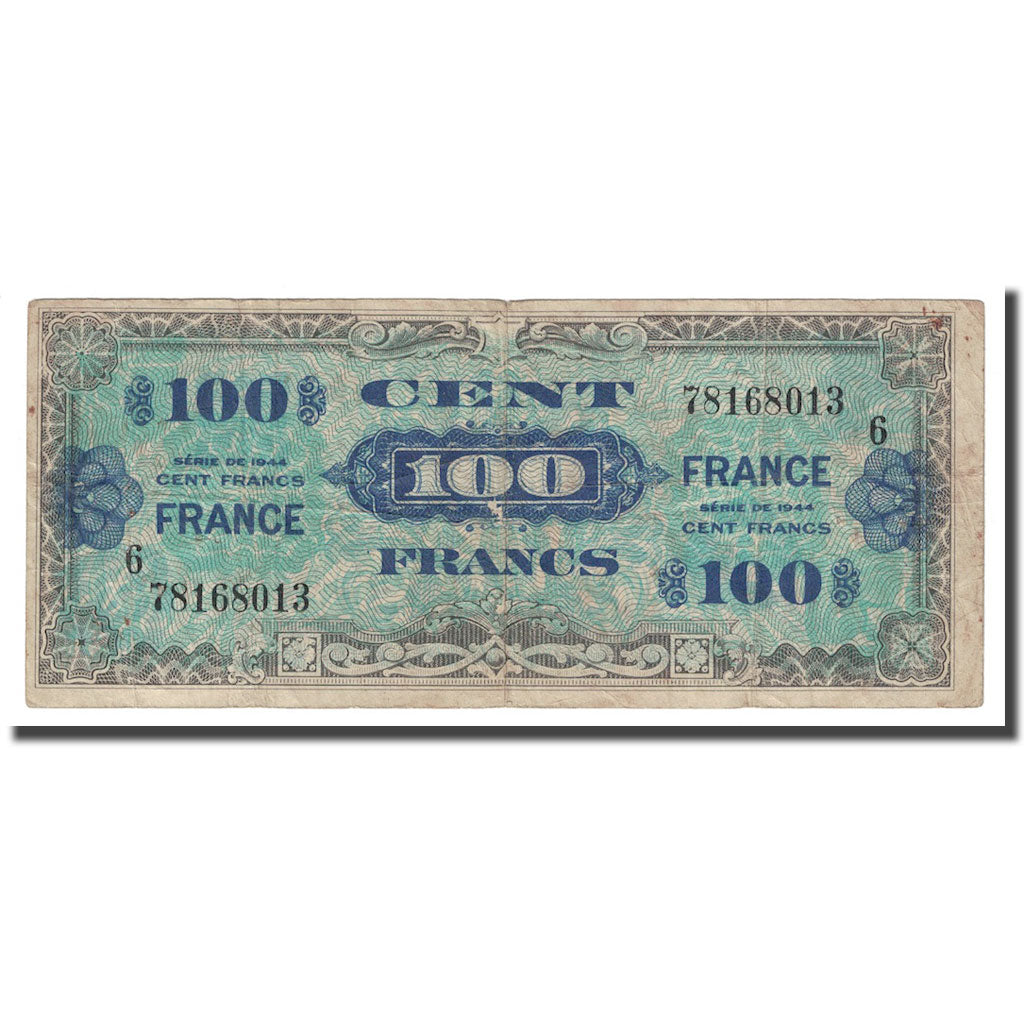 França, 100 Francs, 1945 Verso France, 1945, EF(40-45), Fayette:VF25.6, KM:123c