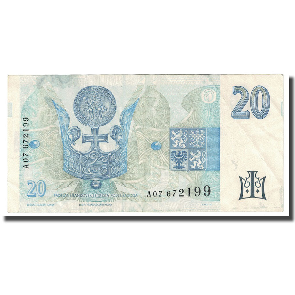 Banknote, Czech Republic, 20 Korun, 1994, KM:10a, EF(40-45)