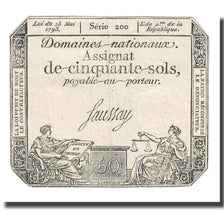 França, 50 Sols, 1793, 1793-05-23, AU(50-53), Fayette:ass42e, KM:A70a