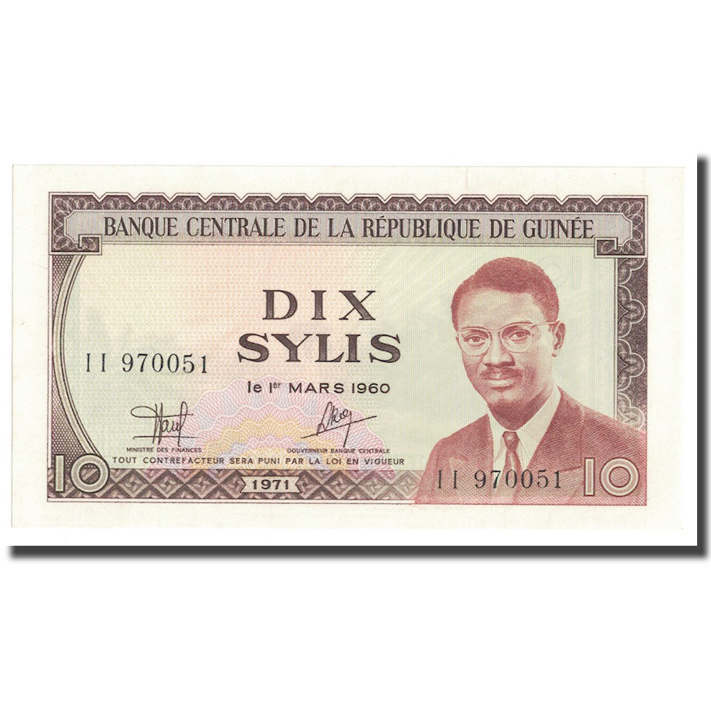 Banknote, Guinea, 10 Sylis, 1971, KM:16, UNC(65-70)
