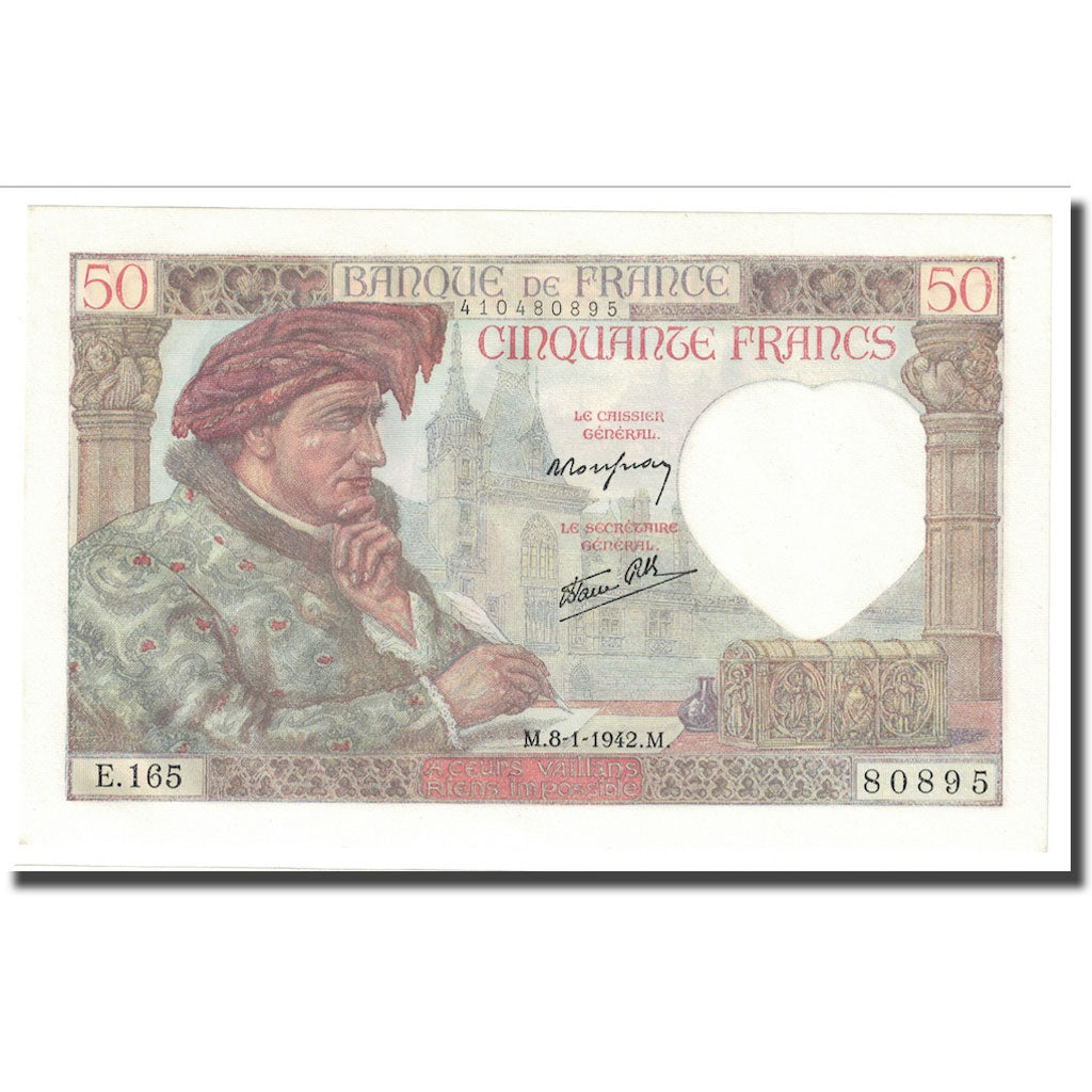 Frankreich, 50 Francs, 1942, 1942-01-08, UNZ, Fayette:19.18, KM:93