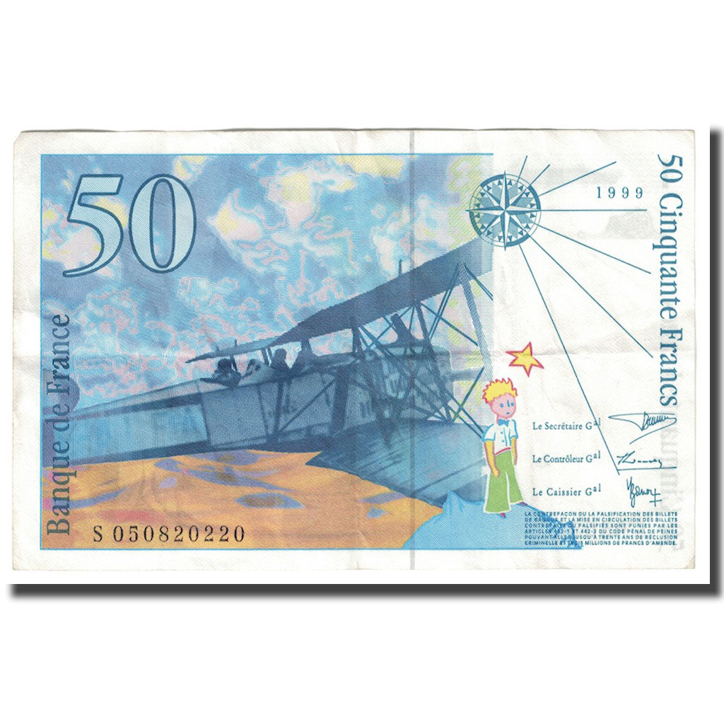 Francia, 50 Francs, St Exupéry, 1999, MBC+, Fayette:73.5, KM:157Aa