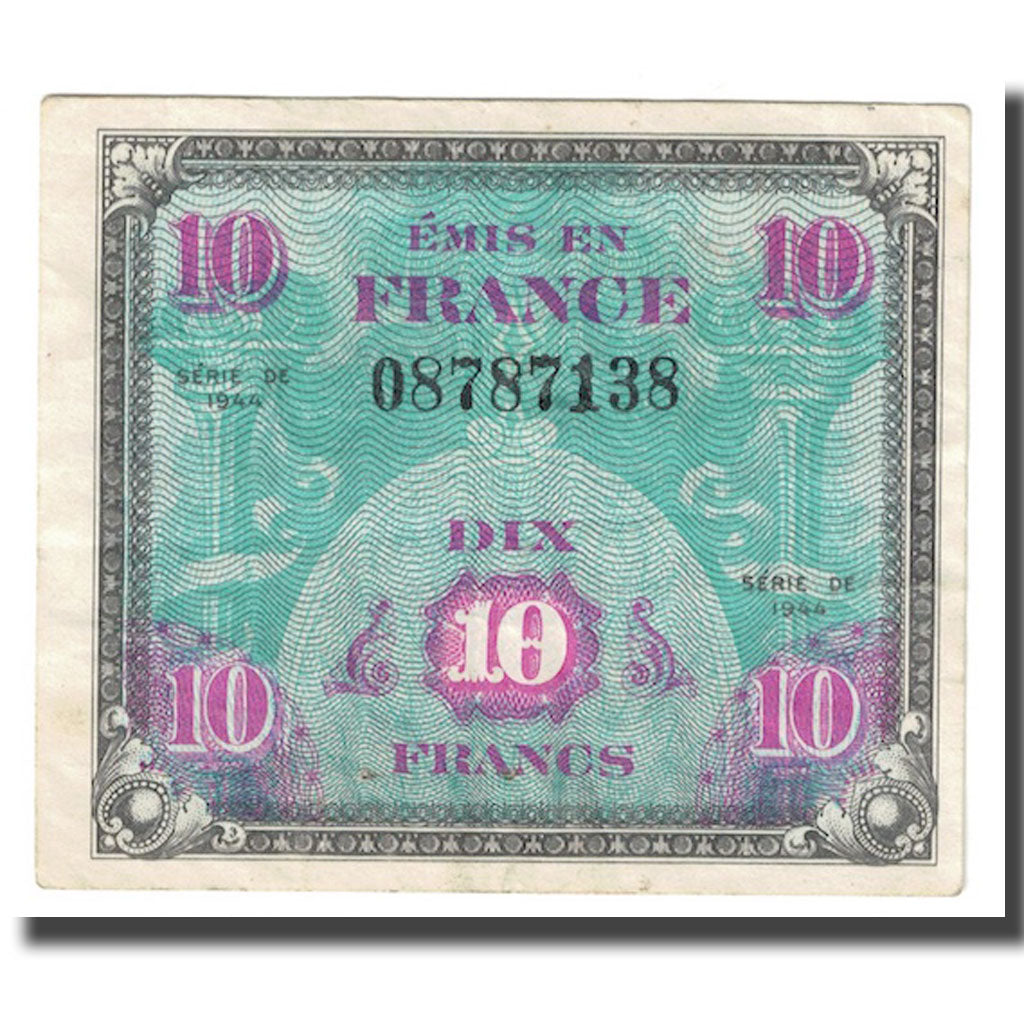 Frankreich, 10 Francs, Flag/France, 1944, SS+, Fayette:VF18.1, KM:116a