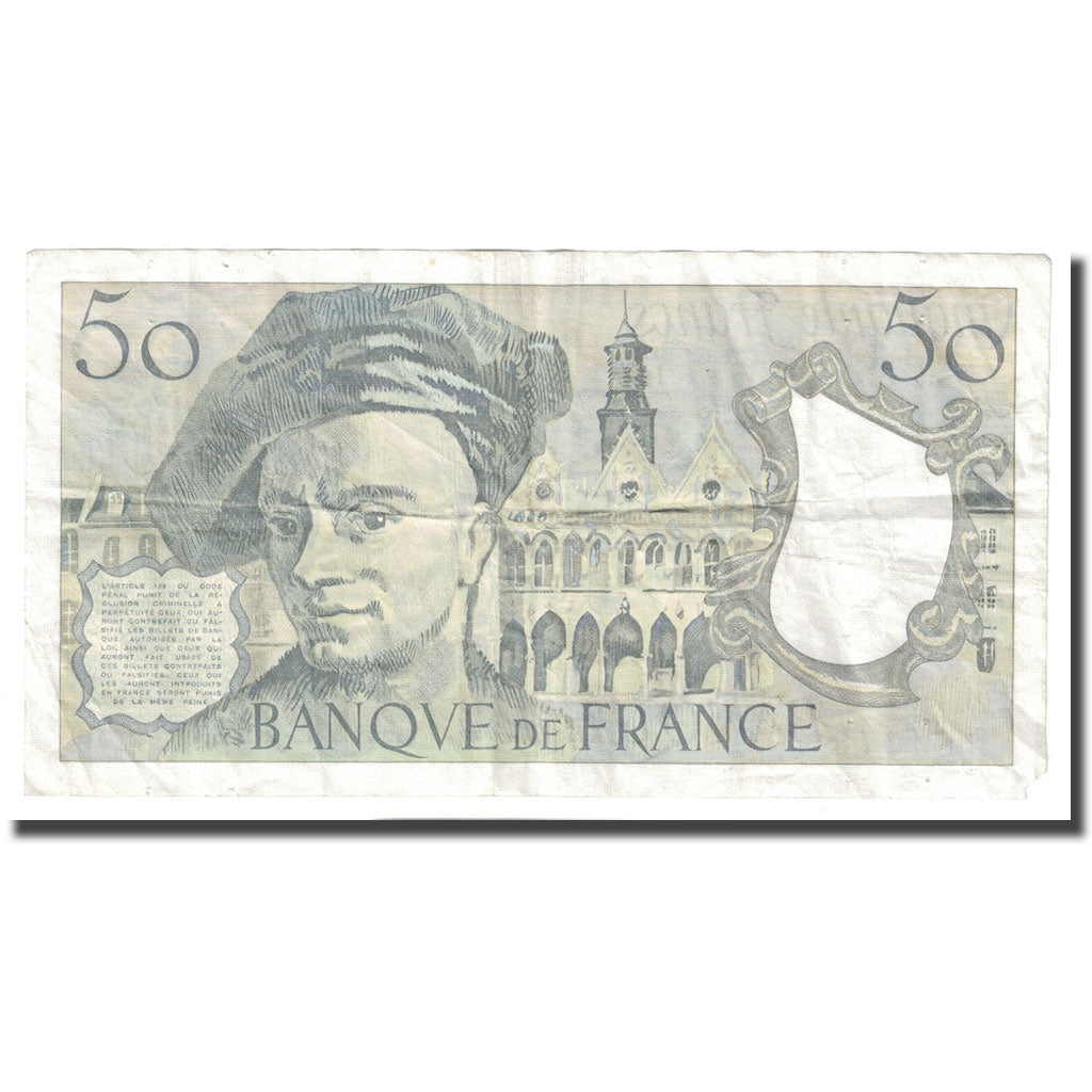 France, 50 Francs, Quentin de La Tour, 1987, TB+, Fayette:67.13, KM:152c