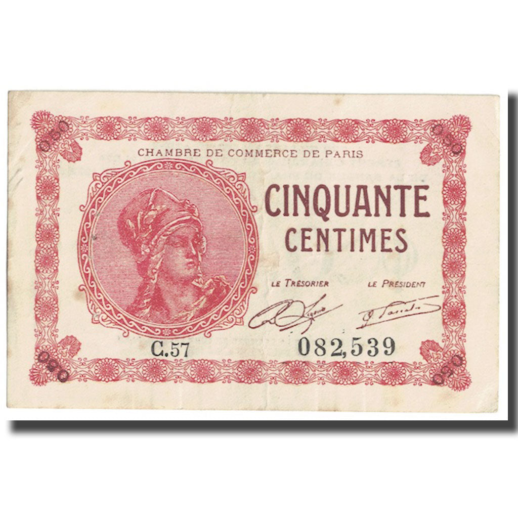France, 50 Centimes, Other, 1920, PARIS, AU(55-58)