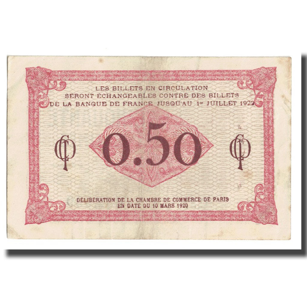 France, 50 Centimes, Other, 1920, PARIS, AU(55-58)