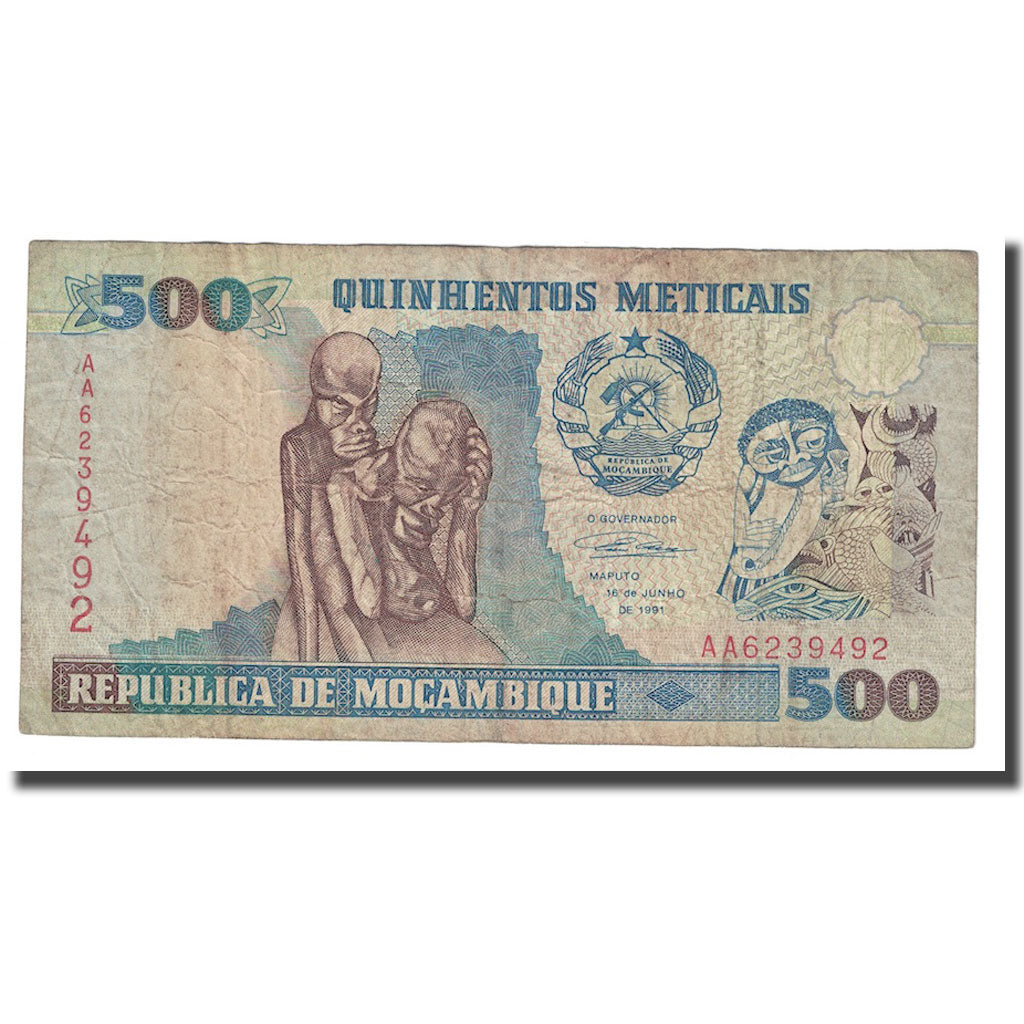 Banknote, Mozambique, 500 Meticais, 1991, 1991-06-16, KM:134, VF(30-35)