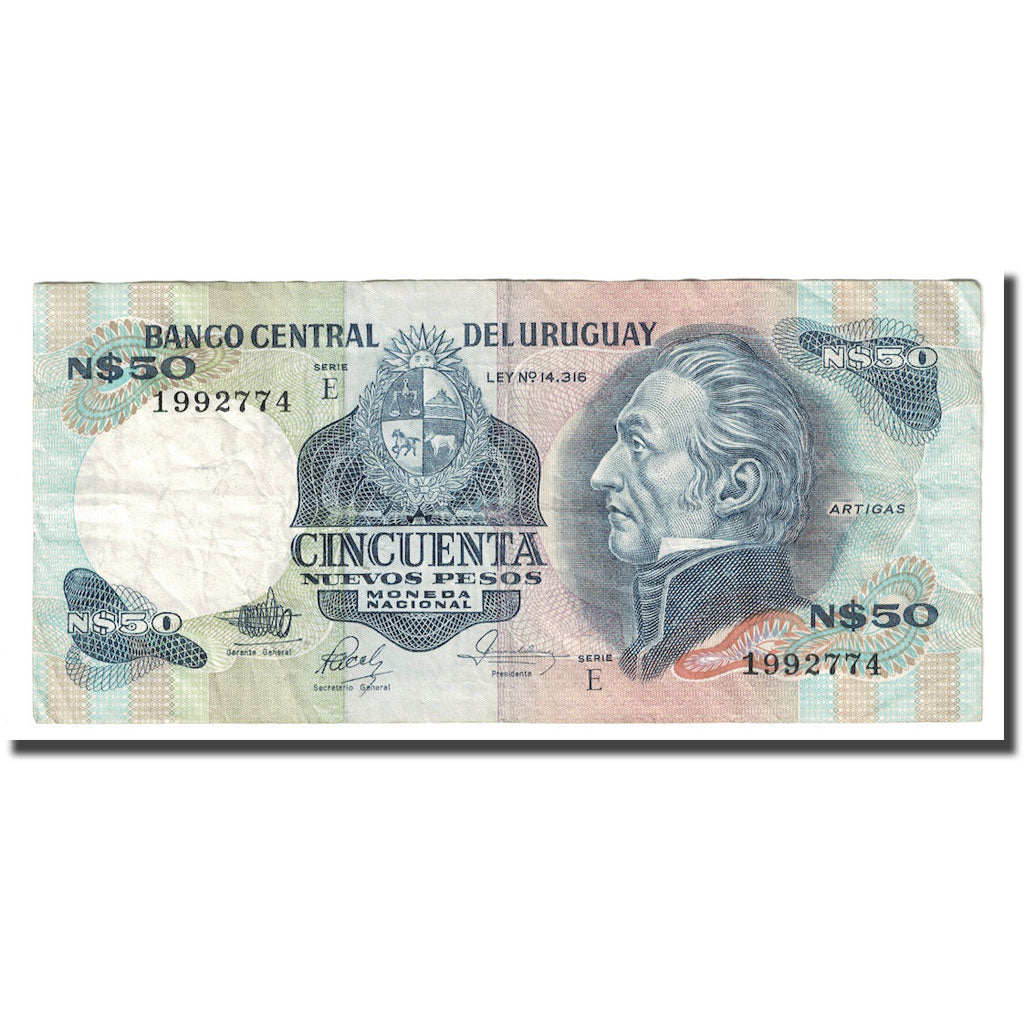 Billet, Uruguay, 50 Nuevos Pesos, Undated (1978-87), KM:61d, TTB
