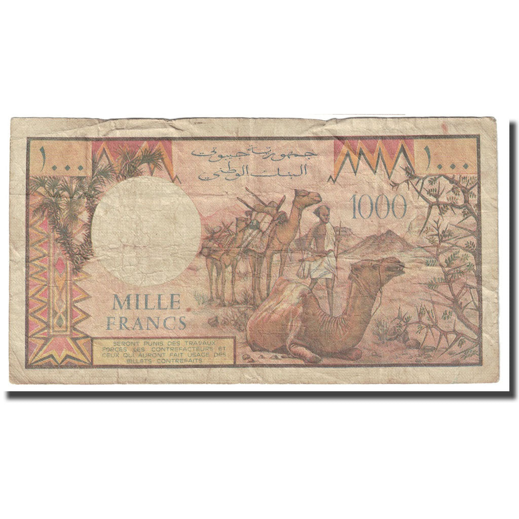 Banknote, Djibouti, 1000 Francs, 1988, KM:37b, VF(30-35)