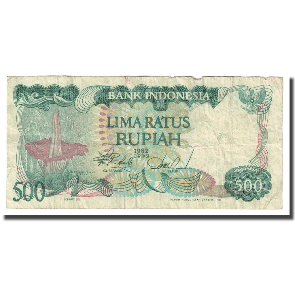 Nota, Indonésia, 500 Rupiah, 1982, KM:121, VF(30-35)