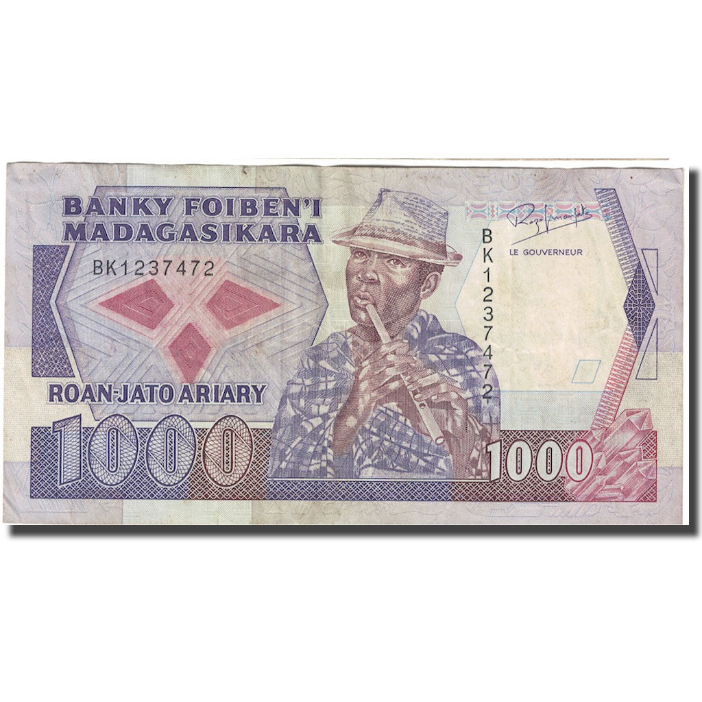Banknote, Madagascar, 1000 Francs = 200 Ariary, Undated (1988-93), KM:72a