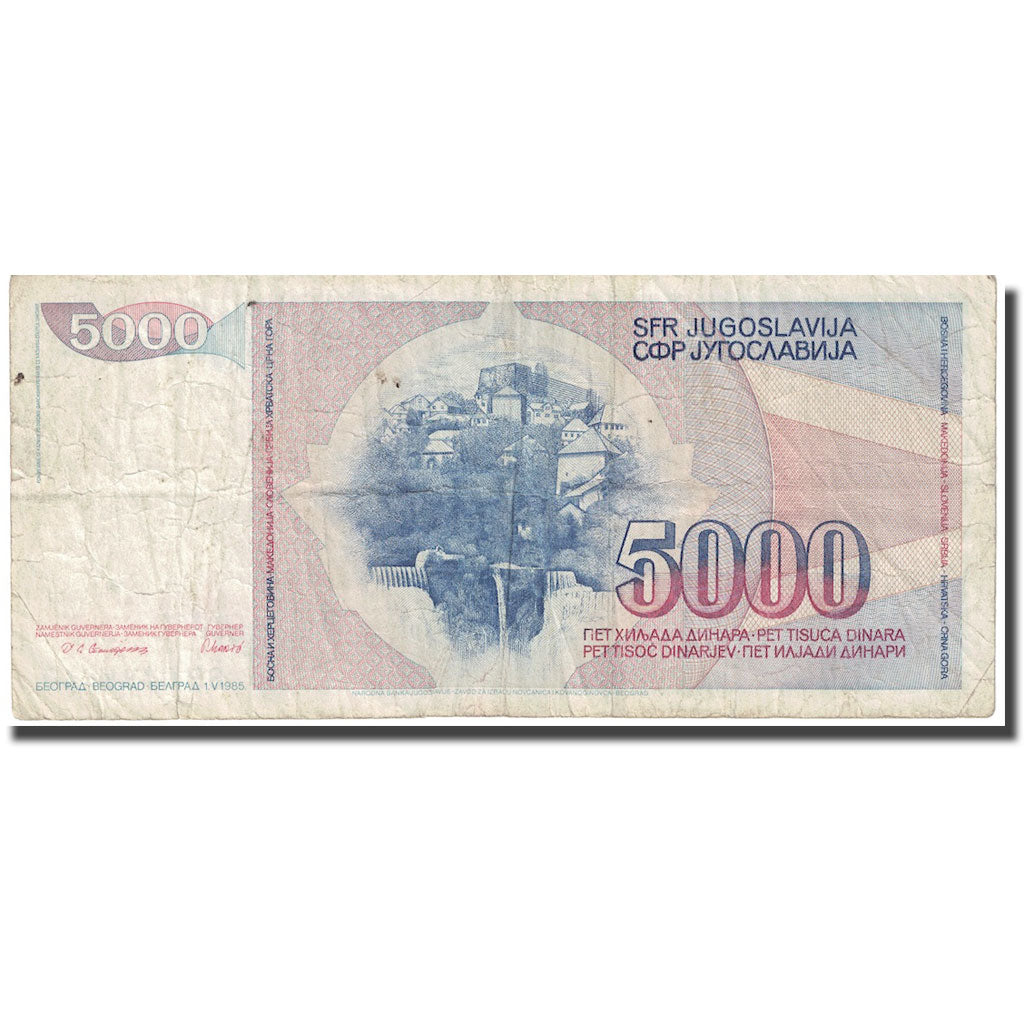 Banknote, Yugoslavia, 5000 Dinara, 1985, 1985-05-01, KM:93a, EF(40-45)