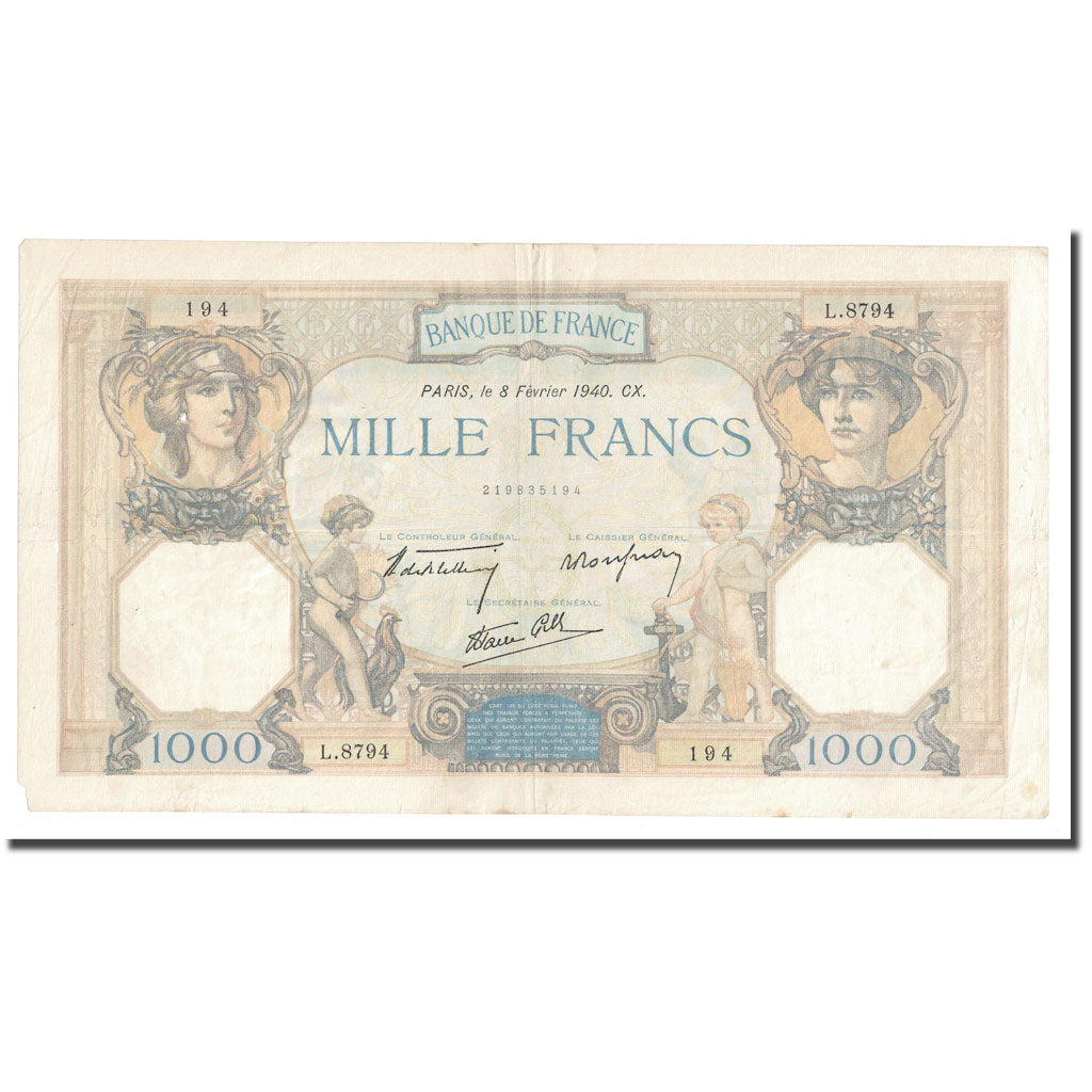 Frankreich, 1000 Francs, Cérès et Mercure, 1940, 1940-02-08, SS