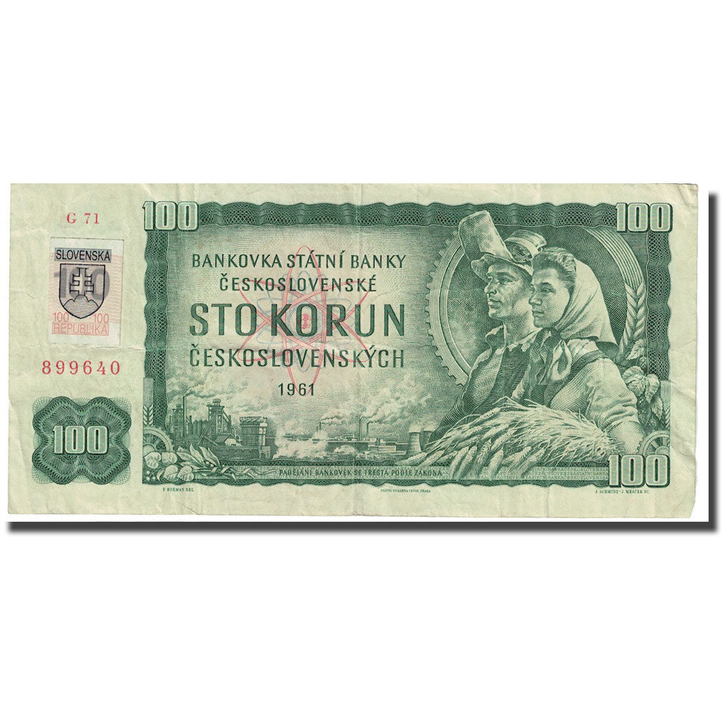 Banknot, Czechosłowacja, 100 Korun, 1961, KM:91c, EF(40-45)