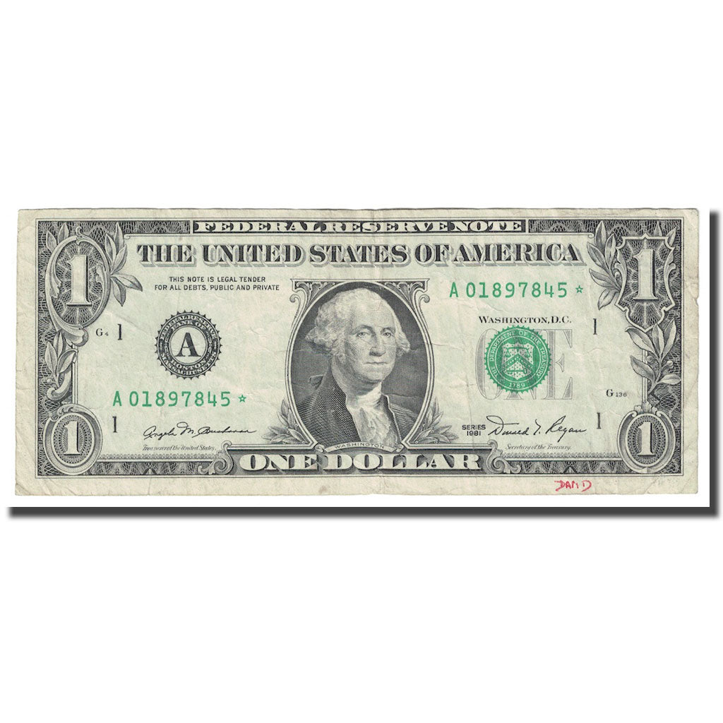 Banknote, United States, One Dollar, 1981, KM:3500@star, EF(40-45)