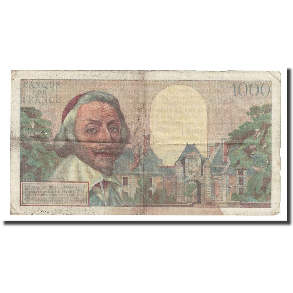 Frankrijk, 1000 Francs, Richelieu, 1955, 1955-03-03, TB, Fayette:42.11, KM:134a