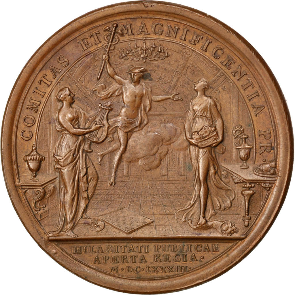 FRANCE, Arts & Culture, Louis XIV, Medal, AU(55-58), Copper, 41, Divo #194,...