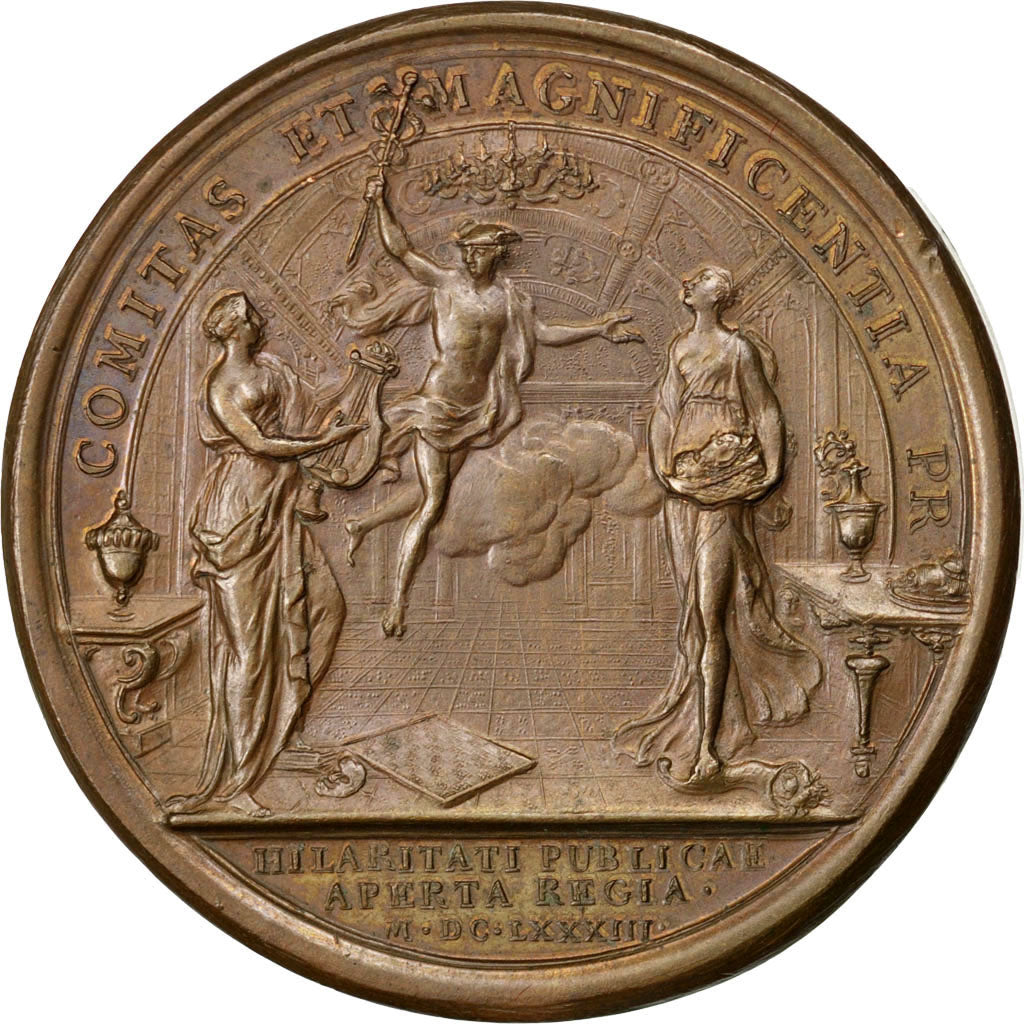 FRANCE, Arts & Culture, Louis XIV, Medal, AU(55-58), Mauger, Copper, 41, Divo...