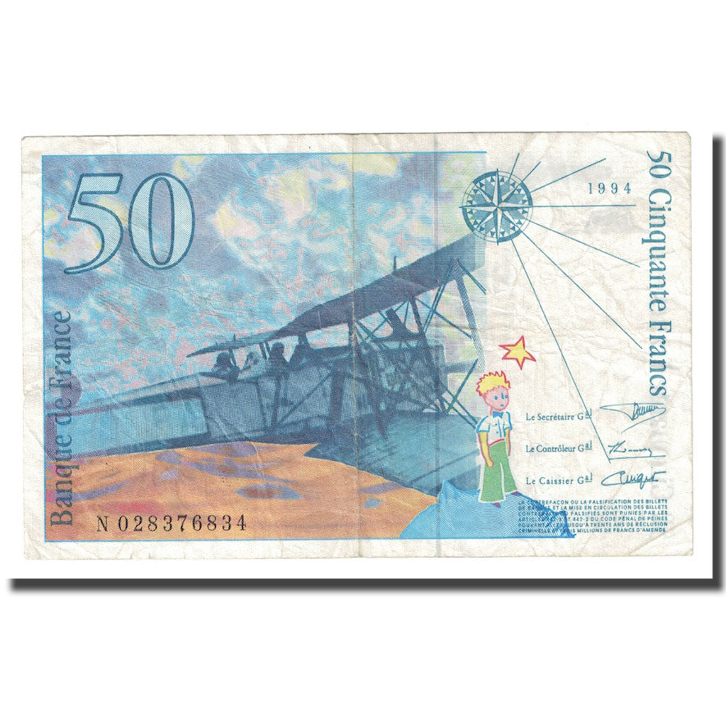 Francia, 50 Francs, St Exupéry, 1994, MBC, Fayette:73.1d, KM:157Aa