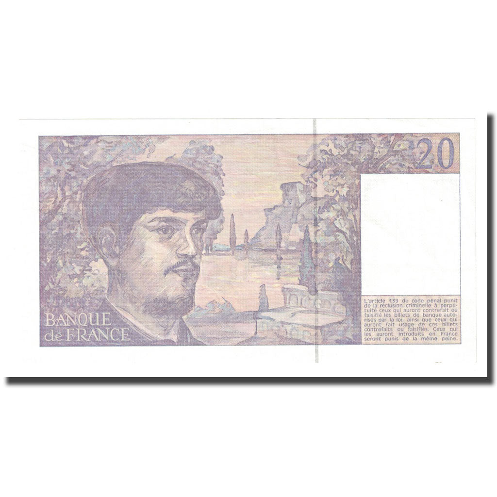Francia, 20 Francs, Debussy, 1990, SPL+, Fayette:66bis.01.A27, KM:151h