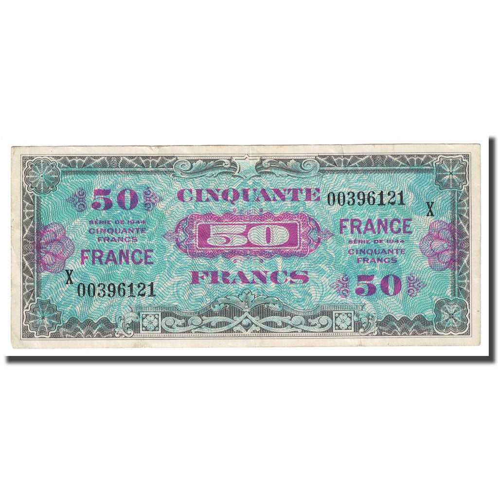 France, 50 Francs, Drapeau/France, 1944, TTB, Fayette:24.4, KM:122a
