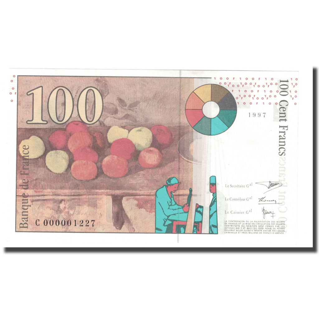 Francia, 100 Francs, Cézanne, 1997, Petit numéro, FDS, Fayette:74.1, KM:158a