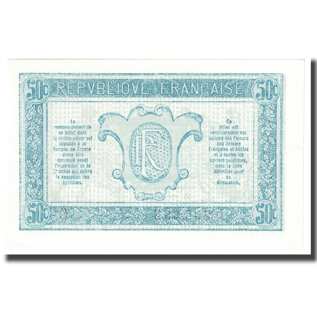 Francia, 50 Centimes, 1917-1919 Army Treasury, Undated (1917), SPL