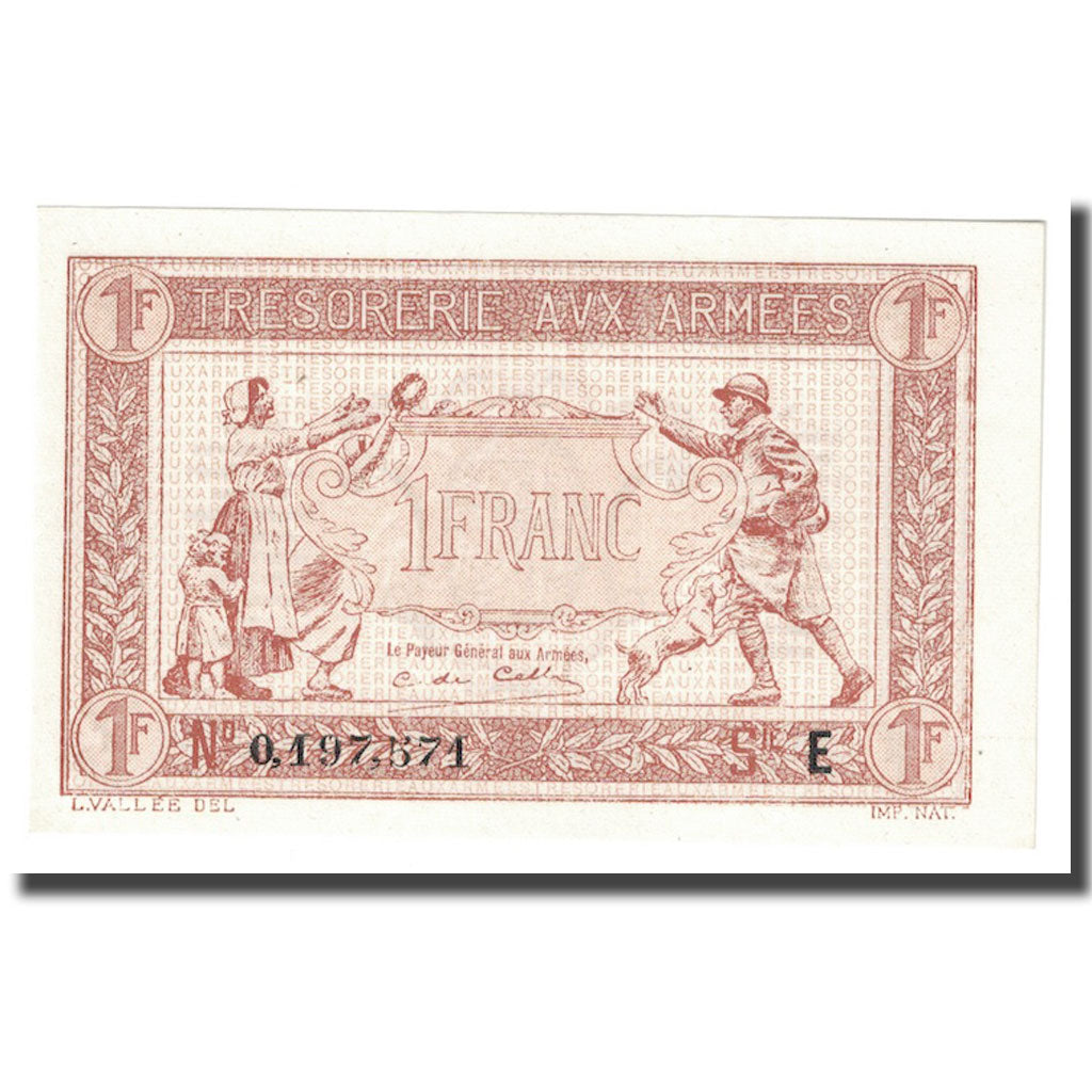 Frankrijk, 1 Franc, 1917-1919 Army Treasury, Undated (1917), NIEUW, Fayette:VF