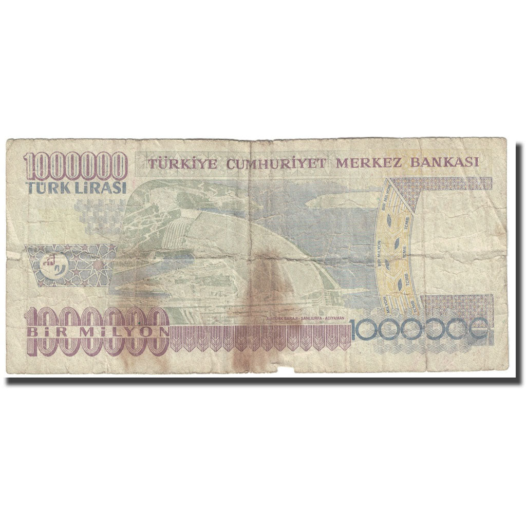 Banconote, Turchia, 1,000,000 Lira, 2002, KM:213, MB