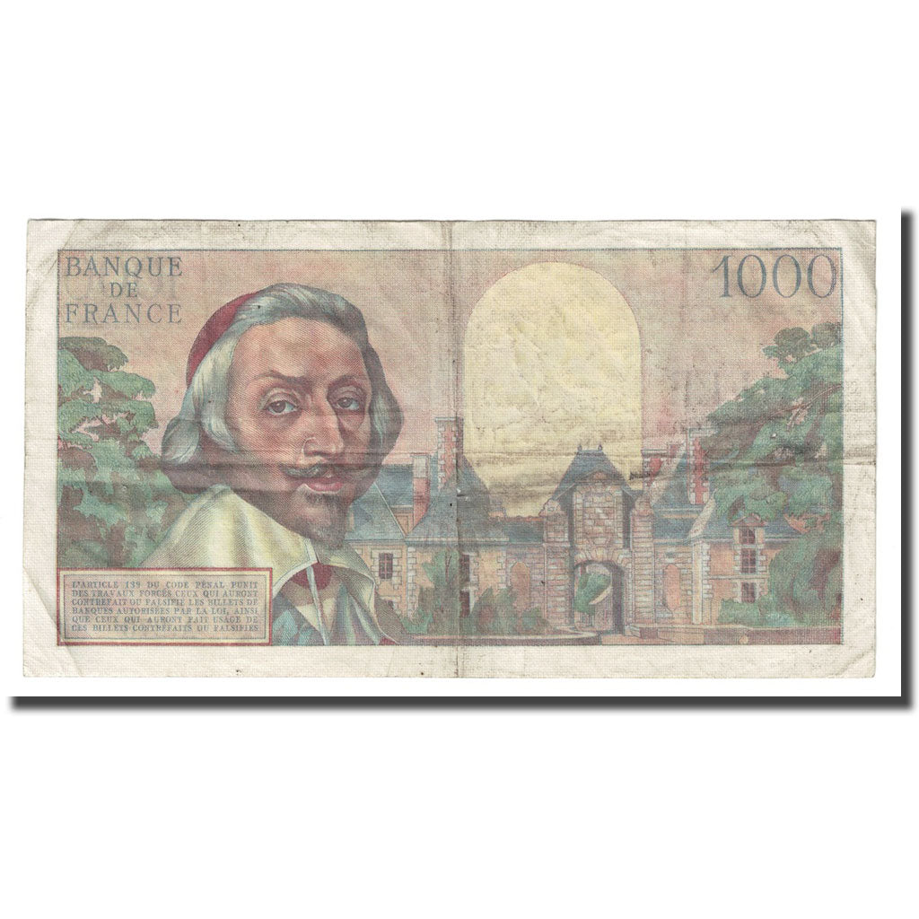 Frankreich, 1000 Francs, Richelieu, 1956, 1956-10-04, SS, Fayette:42.22, KM:134a
