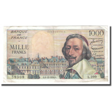 France, 1000 Francs, Richelieu, 1956, 1956-12-06, EF(40-45), Fayette:42.24