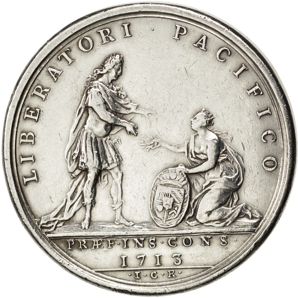 FRANCE, Politics, Society, War, Louis XIV, Medal, AU(50-53), Silver, 41, Divo...