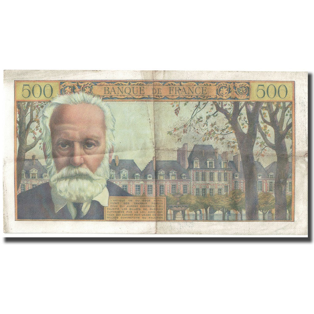 France, 500 Francs, Victor Hugo, 1957, 1957-12-05, TTB+, Fayette:35.7, KM:133b