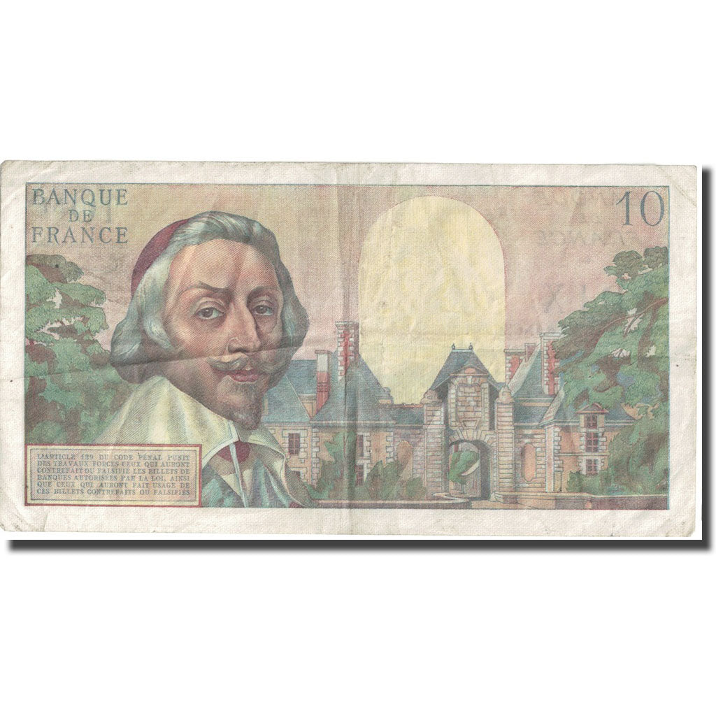 Francia, 10 Nouveaux Francs, Richelieu, 1959, 1959-10-15, MB+, Fayette:57.3