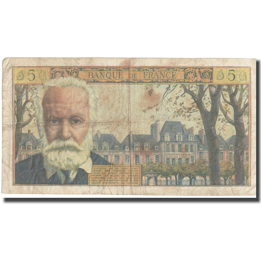 França, 5 Nouveaux Francs, Victor Hugo, 1964, 1964-10-01, VF(20-25)