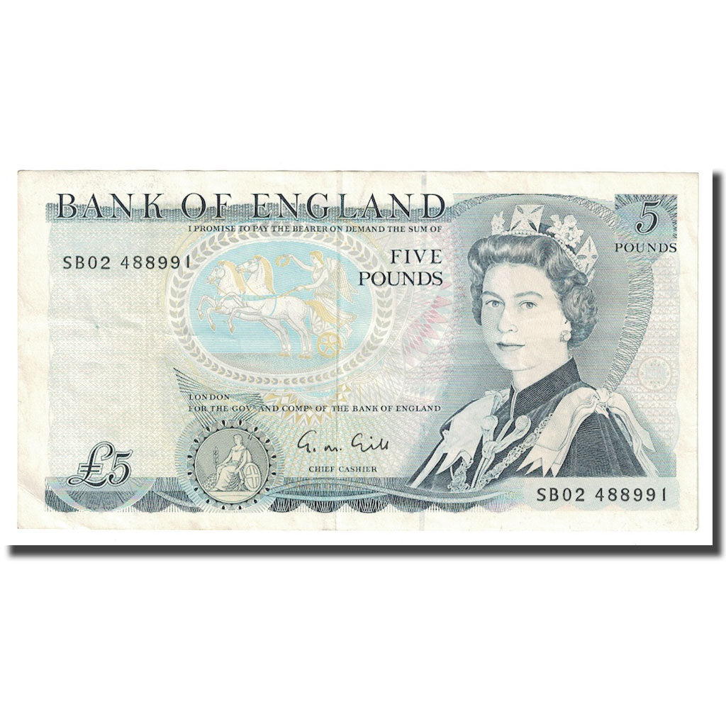 Banknote, Great Britain, 5 Pounds, Undated (1971-91), KM:378f, AU(55-58)