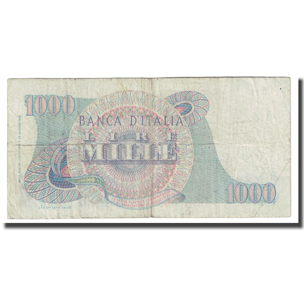 Geldschein, Italien, 1000 Lire, 1962-1968, KM:96b, S