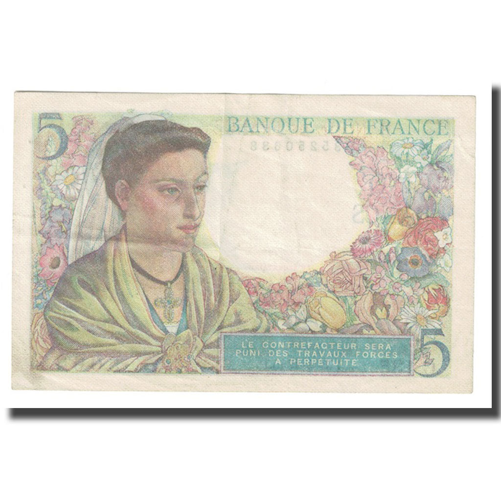 Frankrijk, 5 Francs, Berger, 1945, 1945-04-05, TTB+, Fayette:5.6, KM:98a