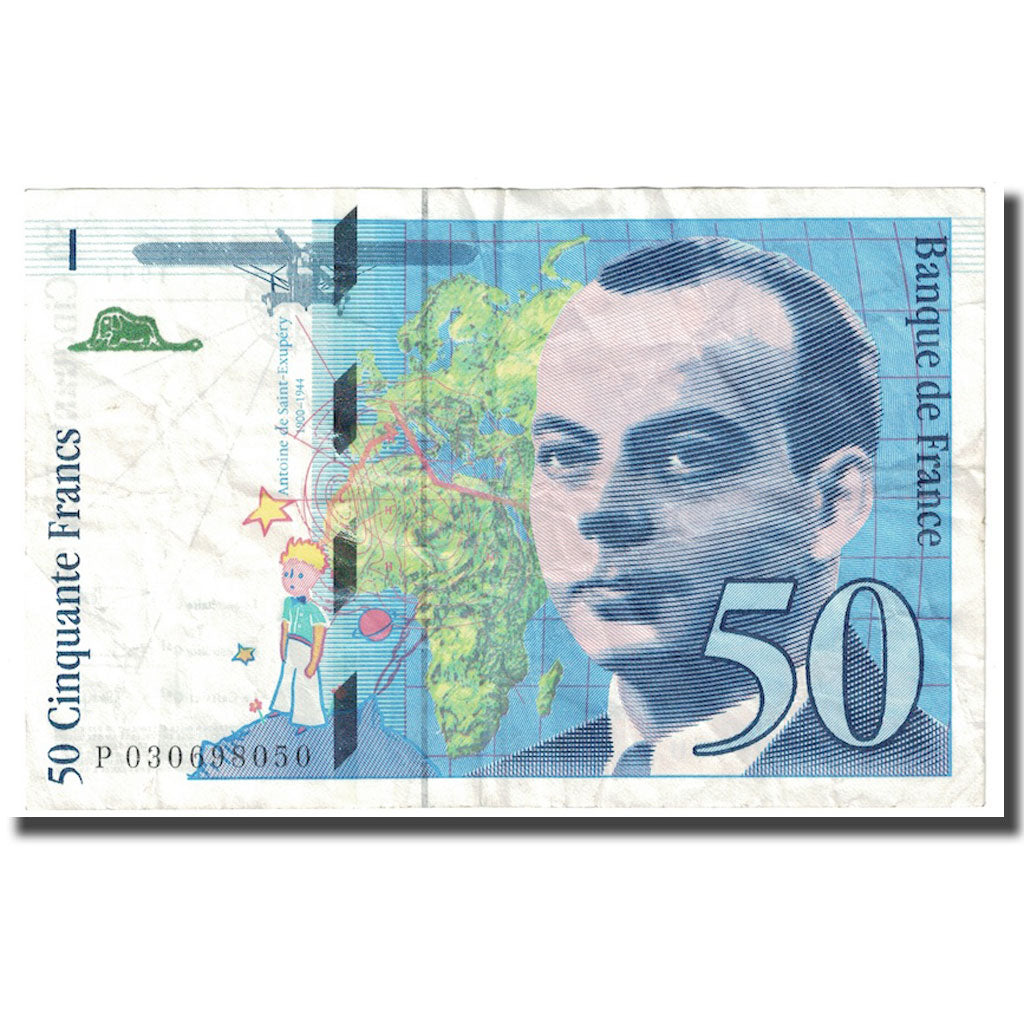 France, 50 Francs, St Exupéry, 1997, AU(50-53), Fayette:73.4, KM:157Ad