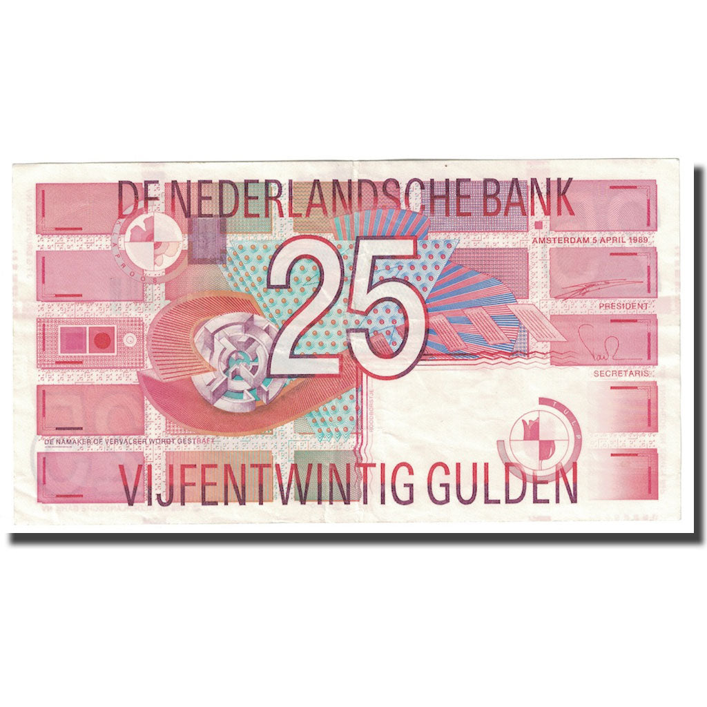 Banknote, Netherlands, 25 Gulden, 1989-04-05, KM:100, AU(50-53)