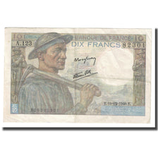 Francja, 10 Francs, Mineur, 1946, 1946-12-19, AU(50-53), Fayette:08.16, KM:99e