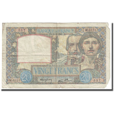France, 20 Francs, Science et Travail, 1941, 1941-10-30, VF(20-25)
