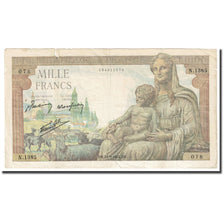 Frankrijk, 1000 Francs, Déesse Déméter, 1942, 1942-09-24, TTB, Fayette:40.07