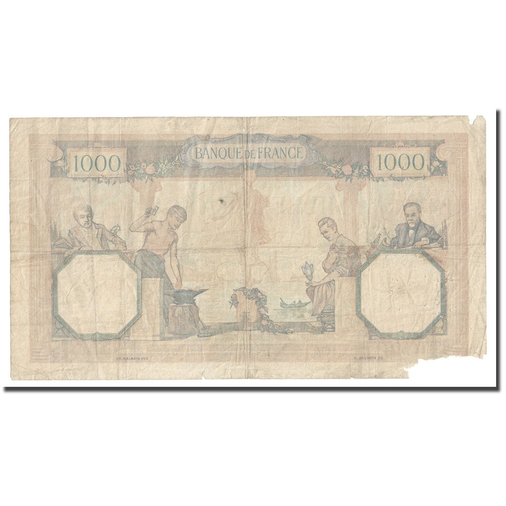France, 1000 Francs, Cérès et Mercure, 1938, 1938-10-20, TB, Fayette:38.30
