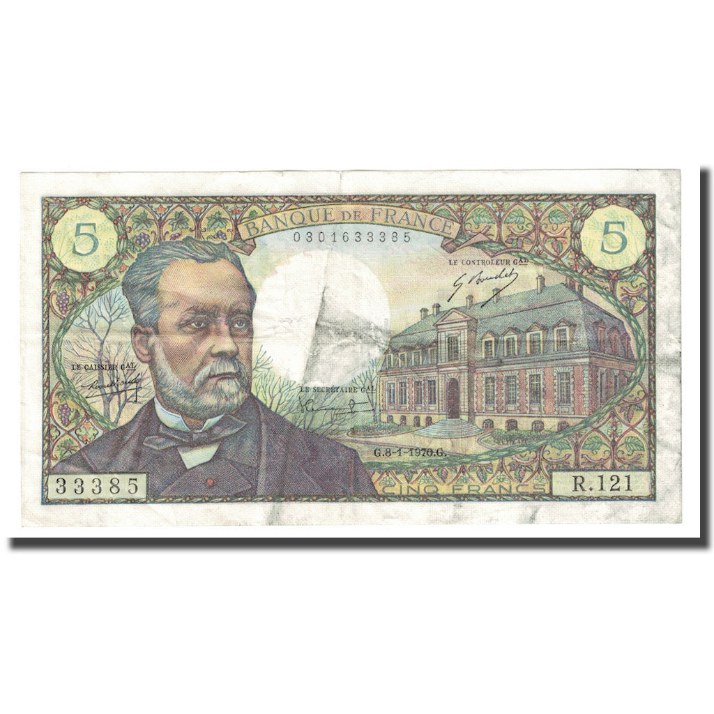 Frankreich, 5 Francs, Pasteur, 1970, 1970-01-08, SS, Fayette:61.12, KM:146b