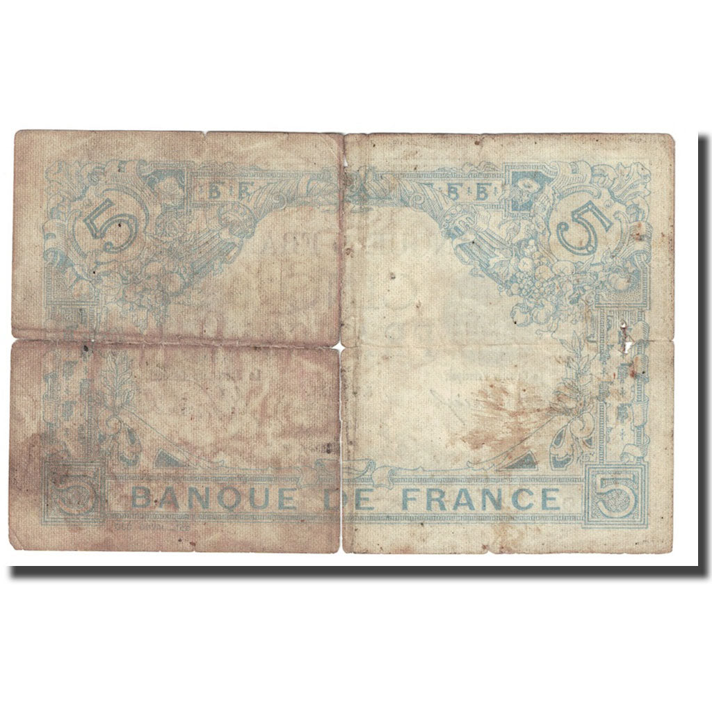 França, 5 Francs, Bleu, 1912, F(12-15), Fayette:02.06, KM:70