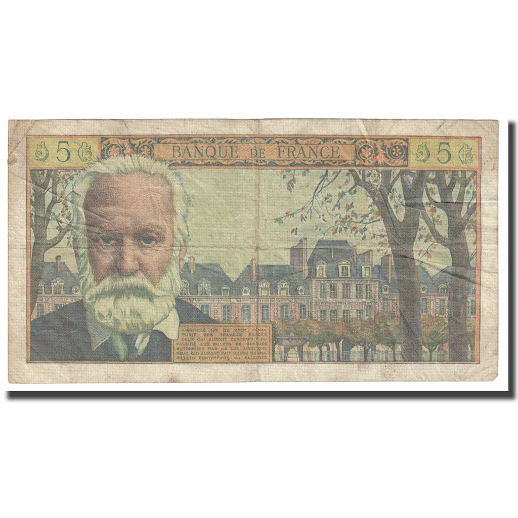 France, 5 Nouveaux Francs, Victor Hugo, 1962, 1962-03-01, VF(30-35)