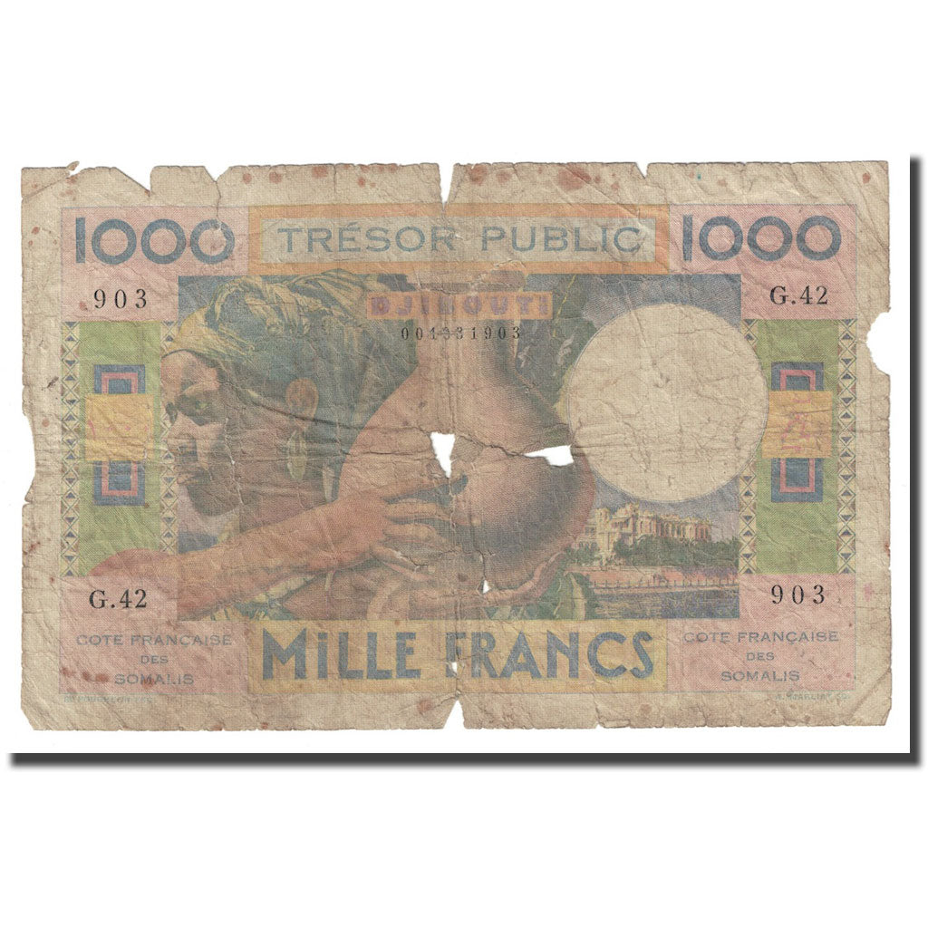 Banknot, Francuskie Terytorium Afarów i Isów, 1000 Francs, Undated (1974)